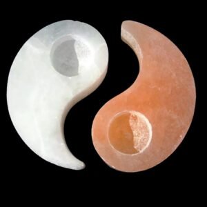 Porte-Bougie Yin Yang en Sélénite
