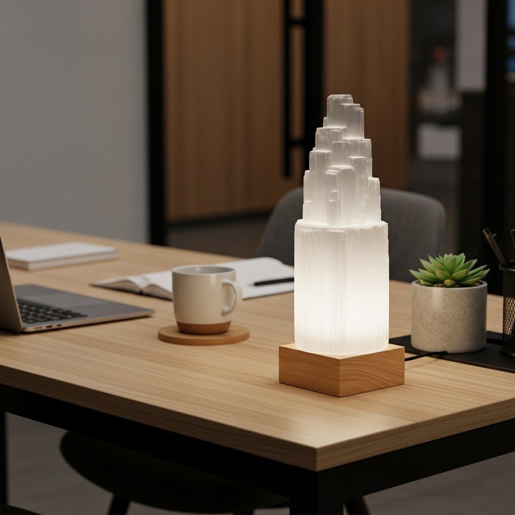 Blocco / lampada in selenite naturale