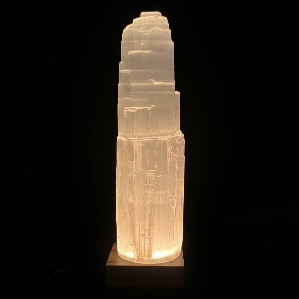 Lampe Tour en Sélénite (25 cm / 40 cm)